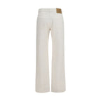 White Cotton Regular Straight-Leg Jeans