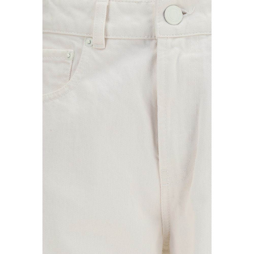 White Cotton Regular Straight-Leg Jeans