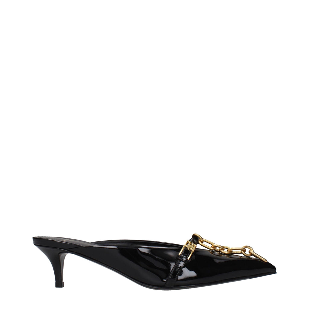 Black Patent Leather Platform Sandals