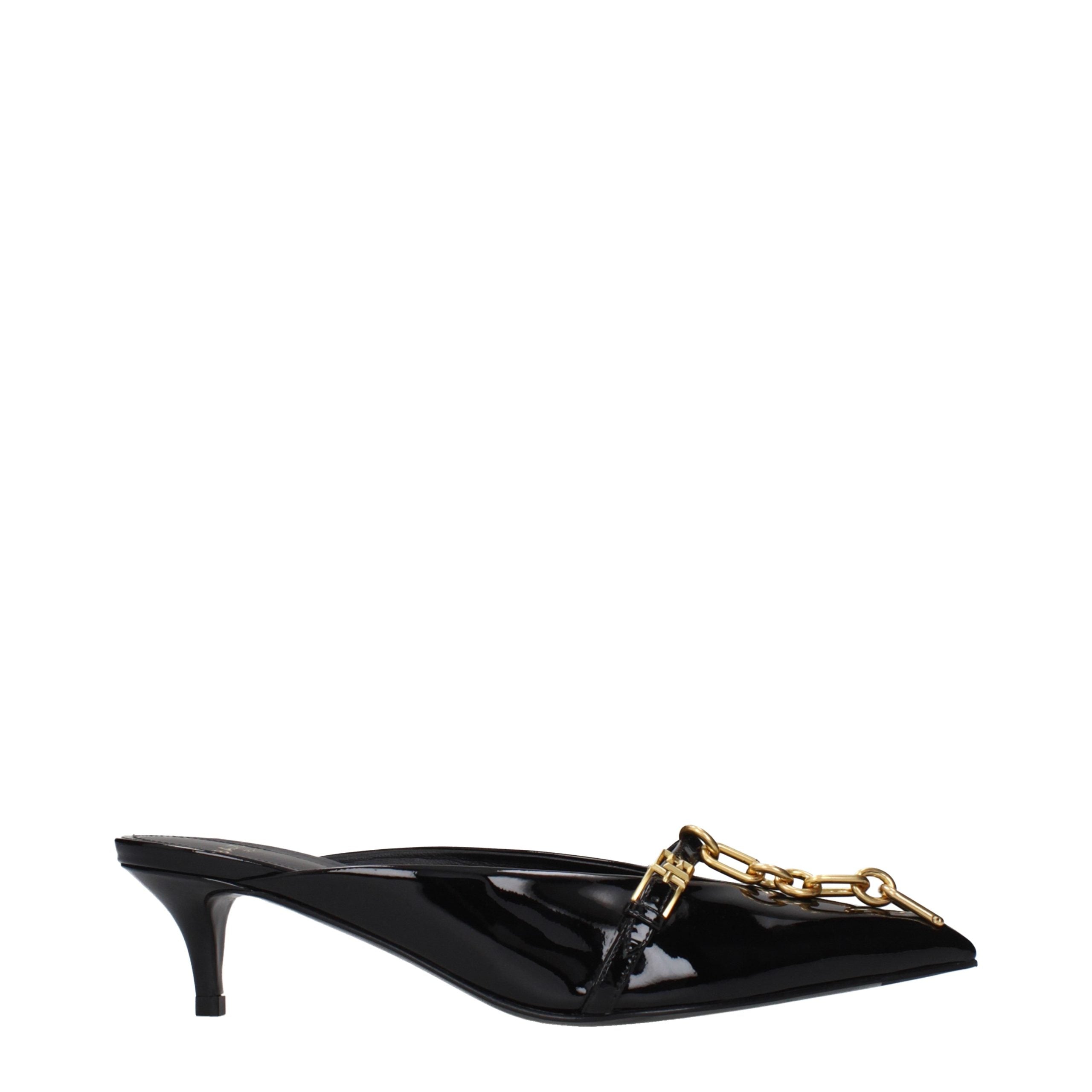 Black Patent Leather Platform Sandals