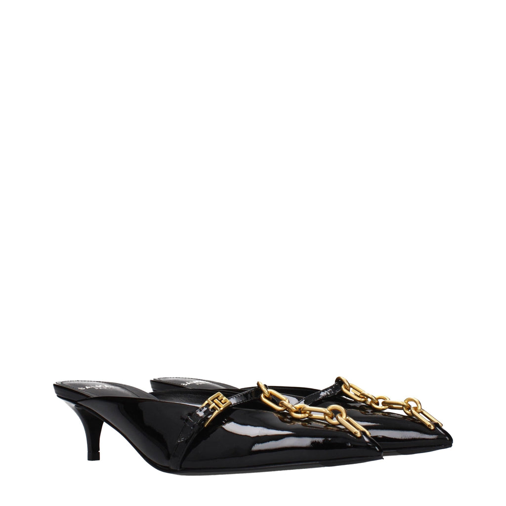 Black Patent Leather Platform Sandals