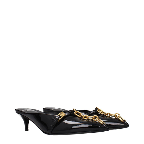 Black Patent Leather Platform Sandals