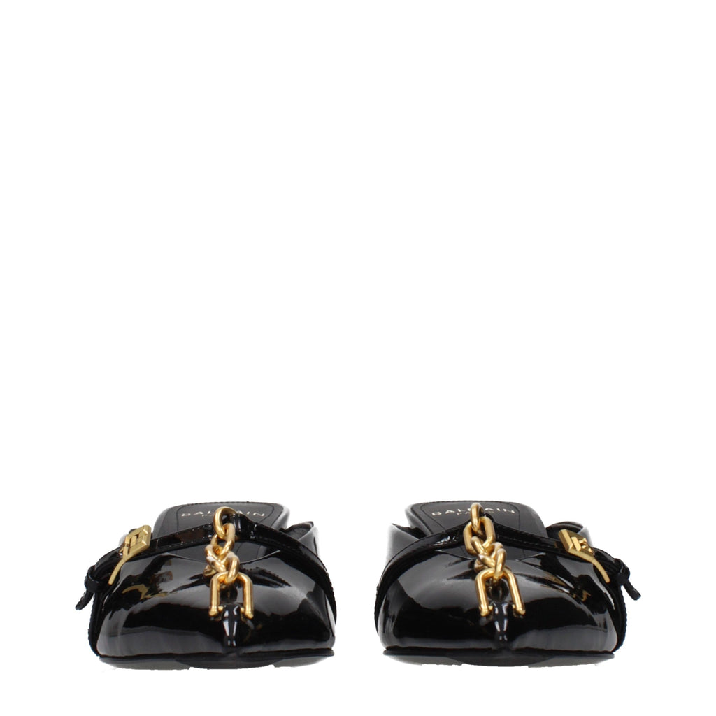 Black Patent Leather Platform Sandals