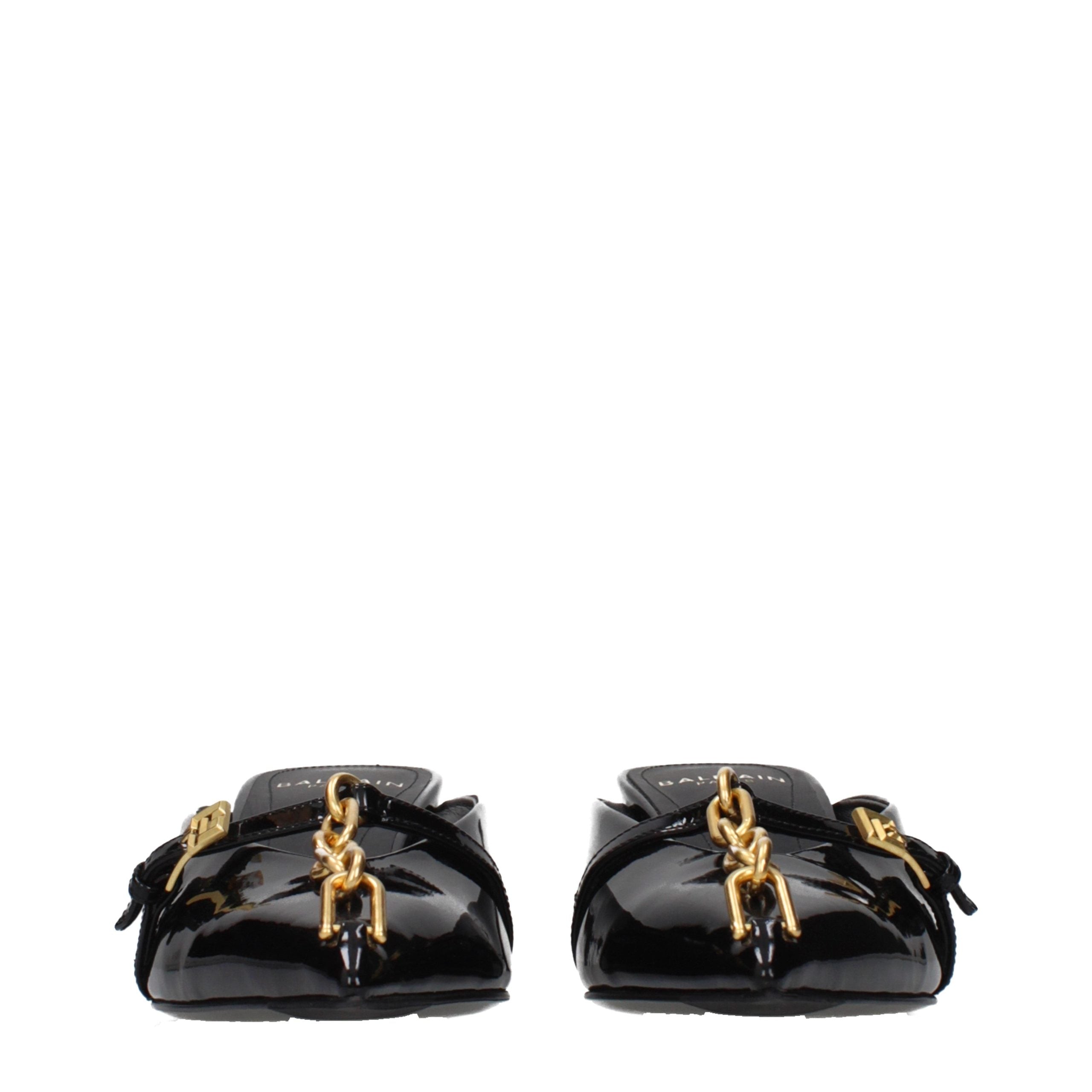 Black Patent Leather Platform Sandals