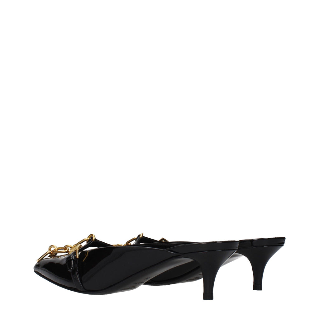 Black Patent Leather Platform Sandals