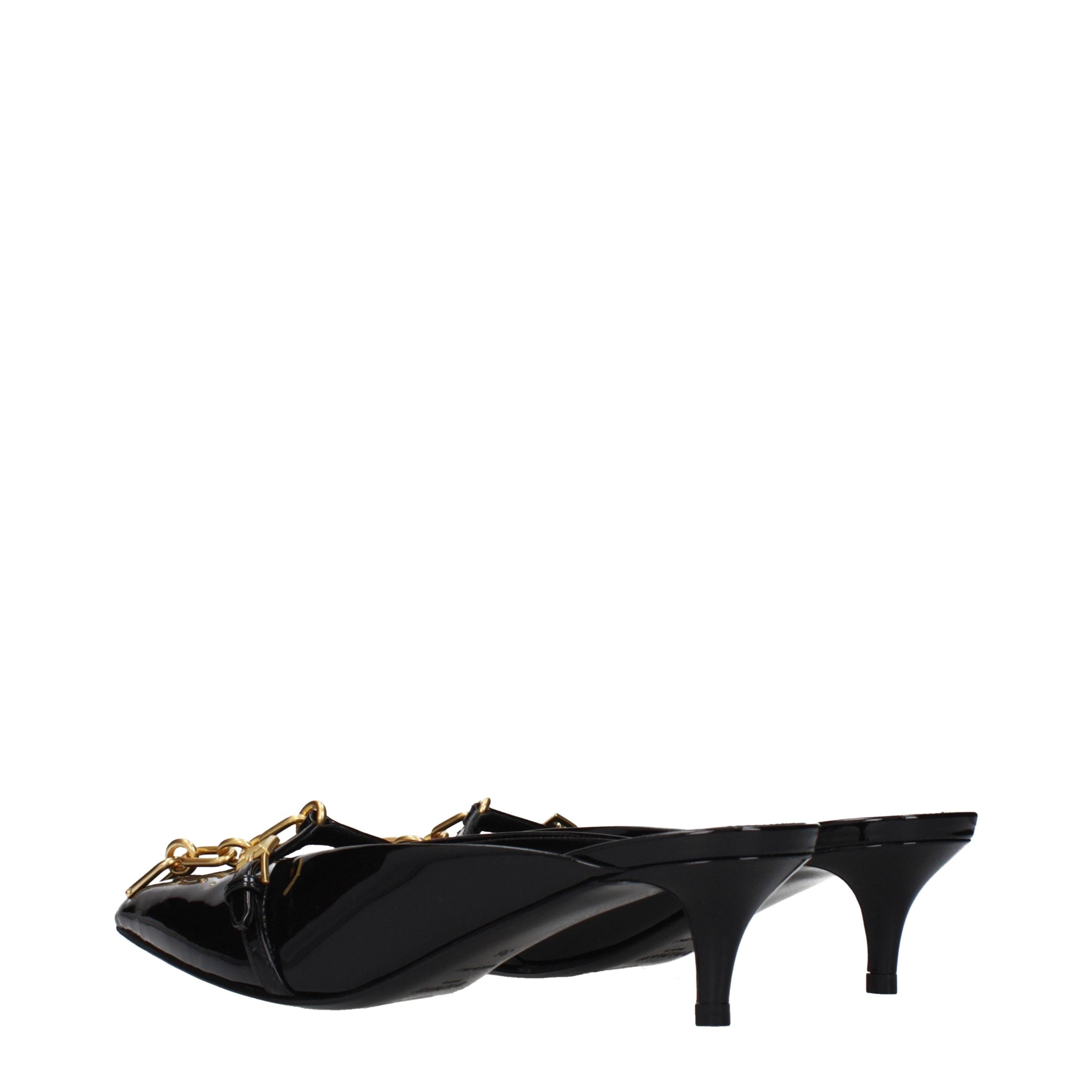 Black Patent Leather Platform Sandals