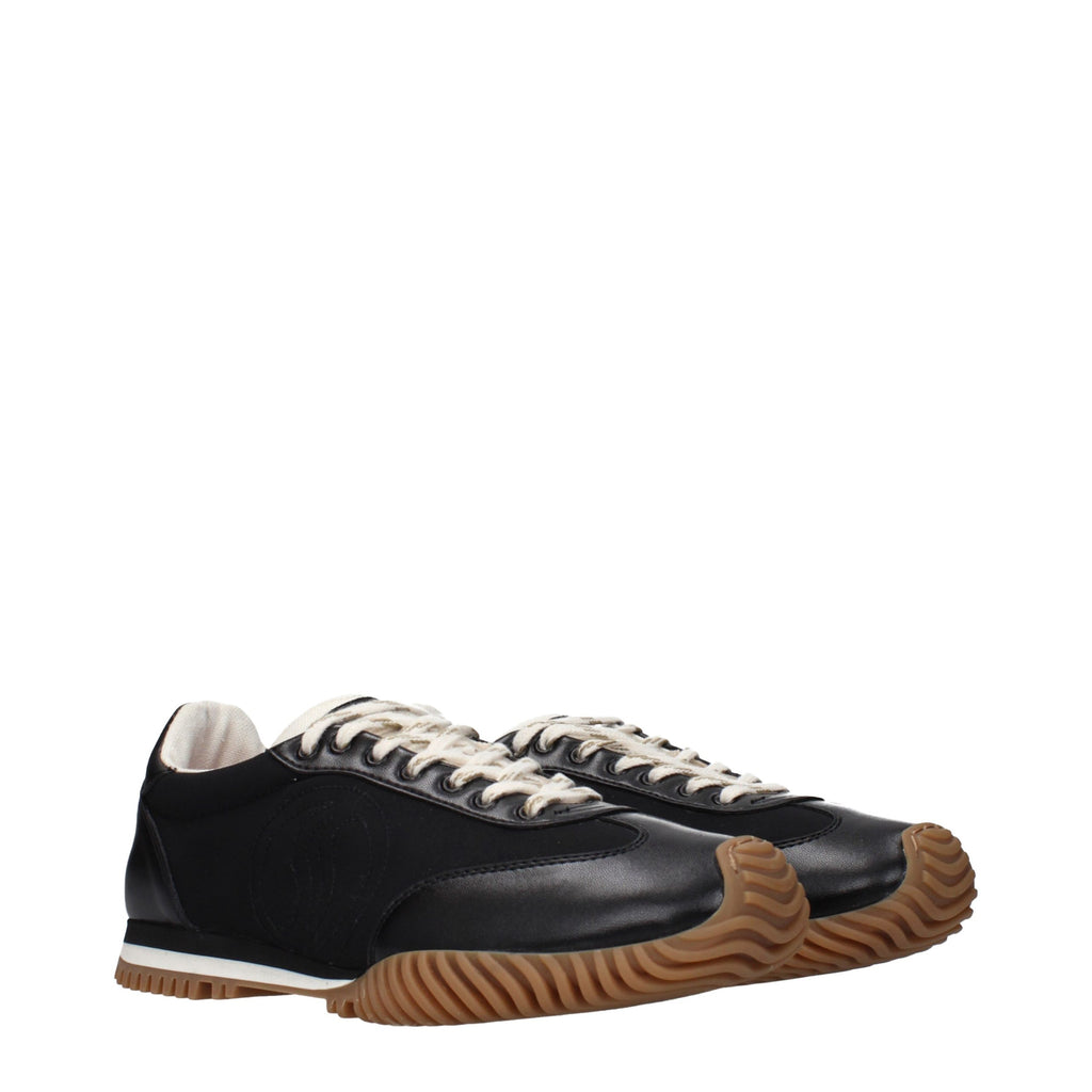Black Fabric Low‑Top Sneakers