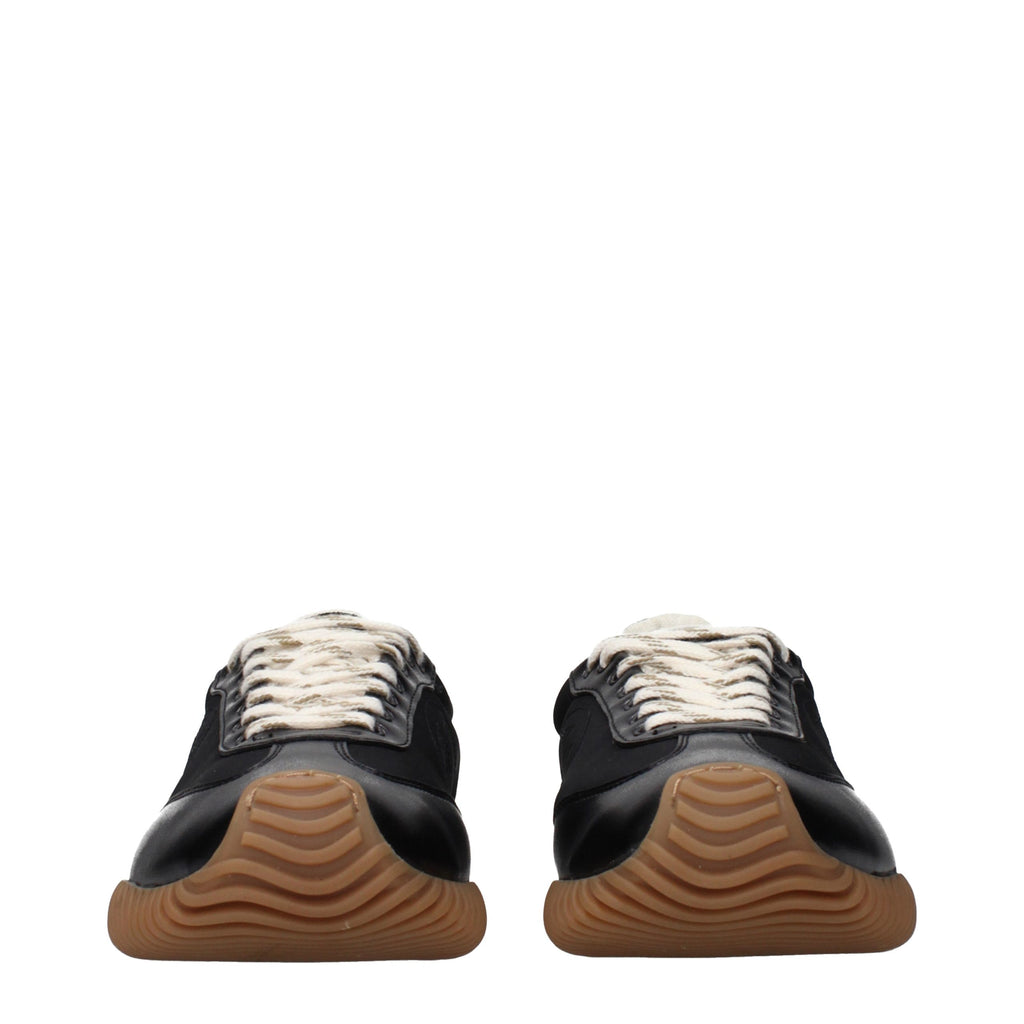 Black Fabric Low‑Top Sneakers