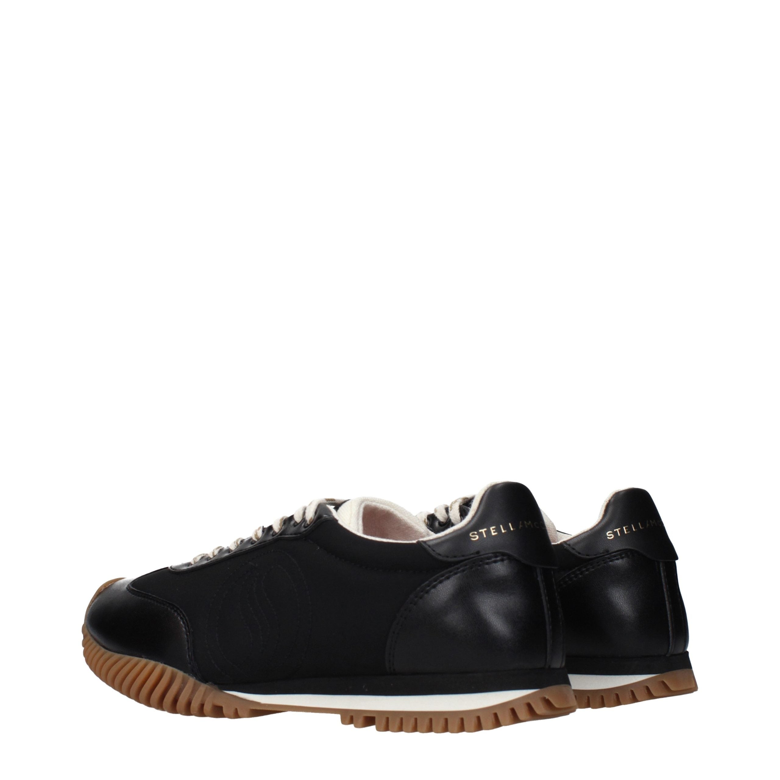 Black Fabric Low‑Top Sneakers