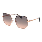 Rose Gold Metal Full-Rim Sunglasses