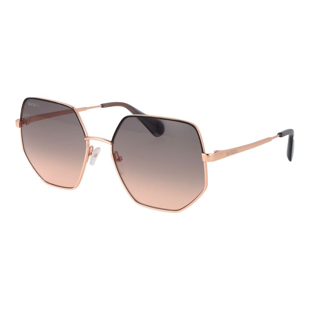 Rose Gold Metal Full-Rim Sunglasses