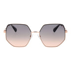 Rose Gold Metal Full-Rim Sunglasses