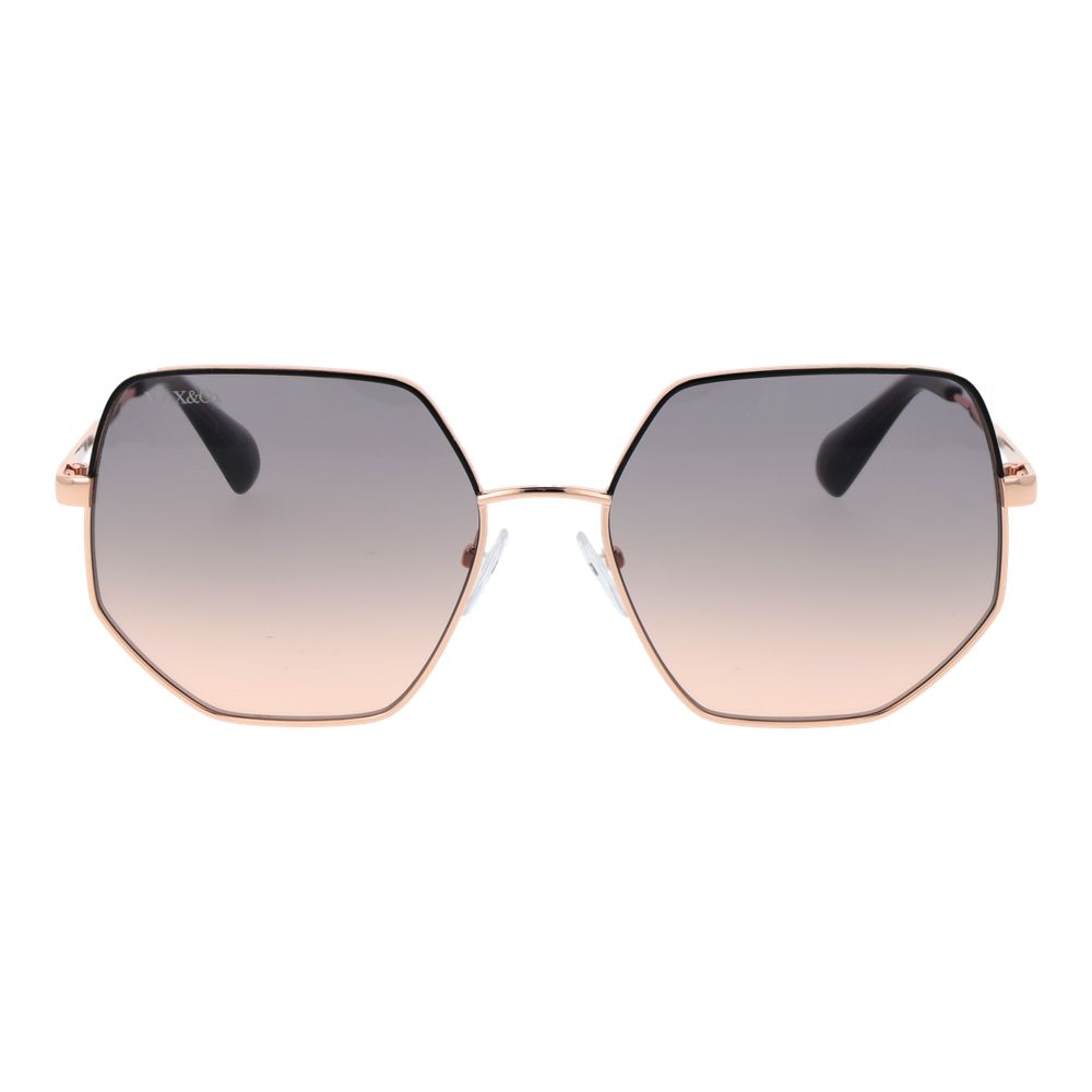 Rose Gold Metal Full-Rim Sunglasses