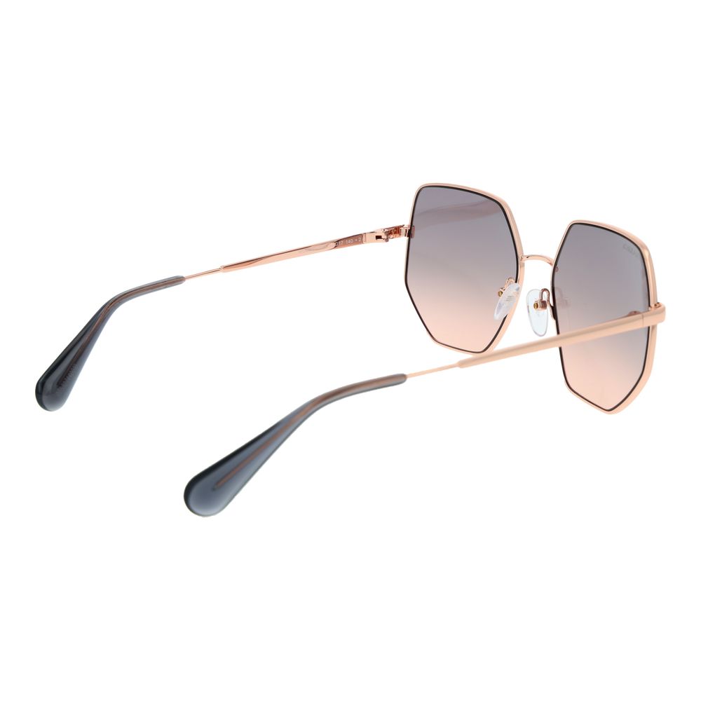 Rose Gold Metal Full-Rim Sunglasses