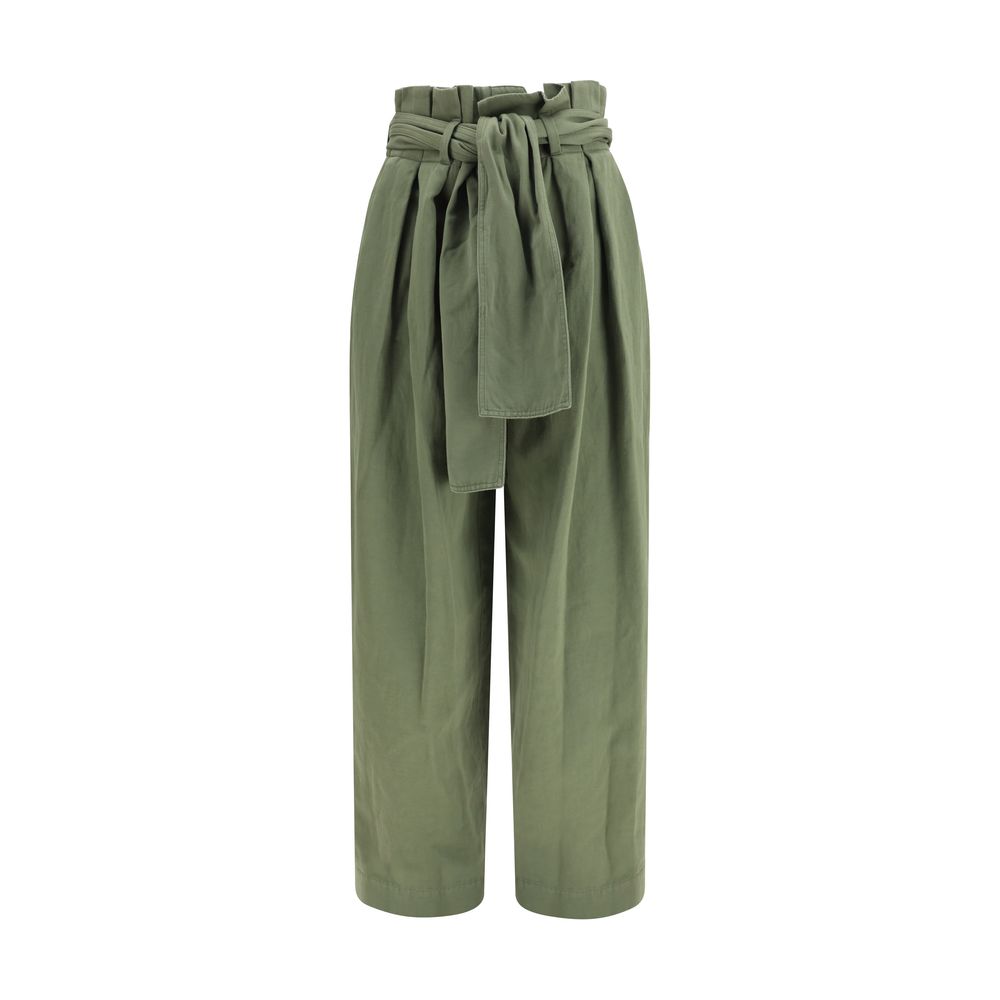 High-Waisted Serge Casual Pants