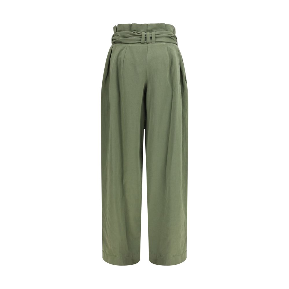 High-Waisted Serge Casual Pants