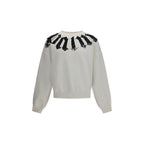 White Cotton Big Neck Logo Sweatshirt