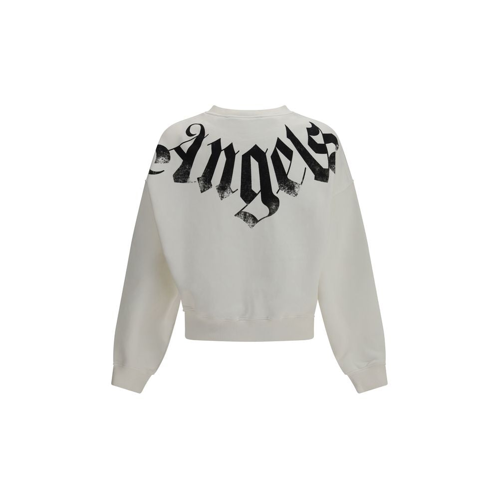 White Cotton Big Neck Logo Sweatshirt