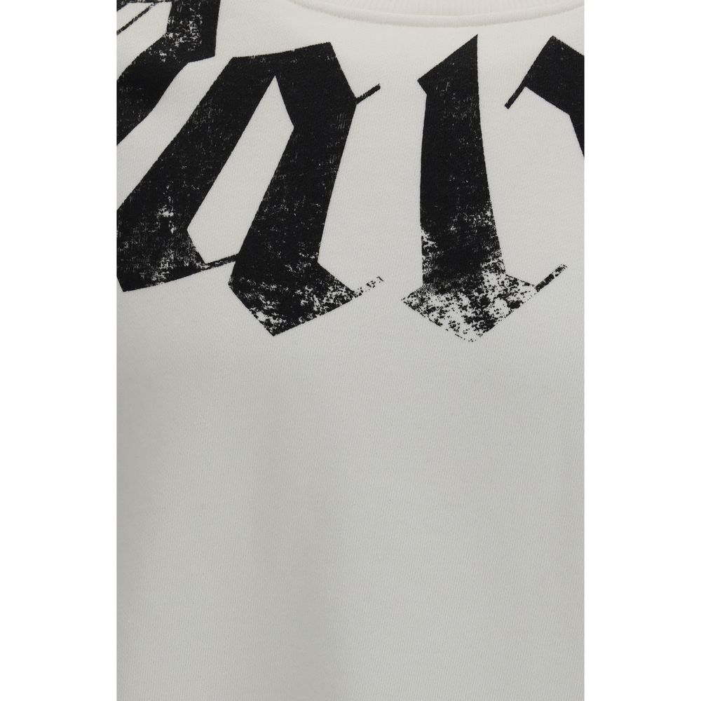 White Cotton Big Neck Logo Sweatshirt