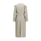 Linen Drill Double-Breasted Trench Coat
