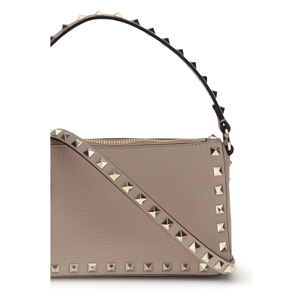 Small Calf Leather Rockstud Shoulder Bag