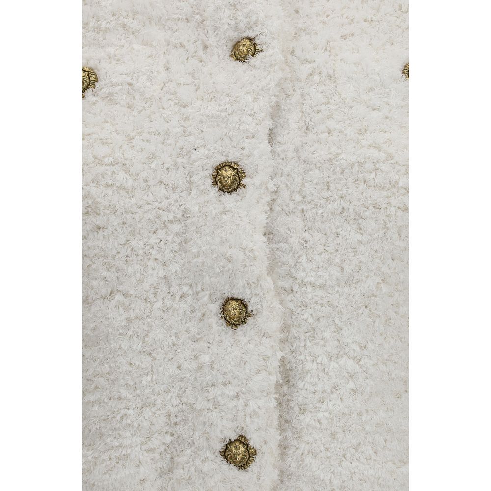 White Tweed Plumetis Cardigan