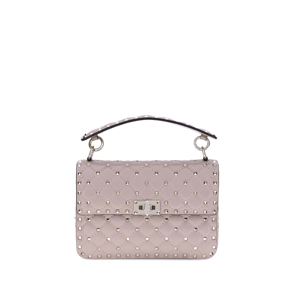 Pink Quilted Nappa Rockstud Spike Shoulder Bag
