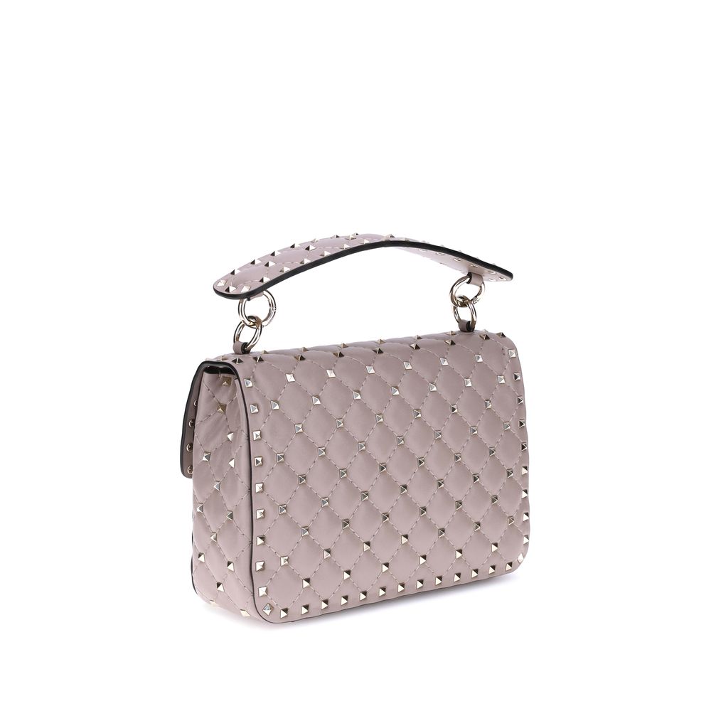 Pink Quilted Nappa Rockstud Spike Shoulder Bag