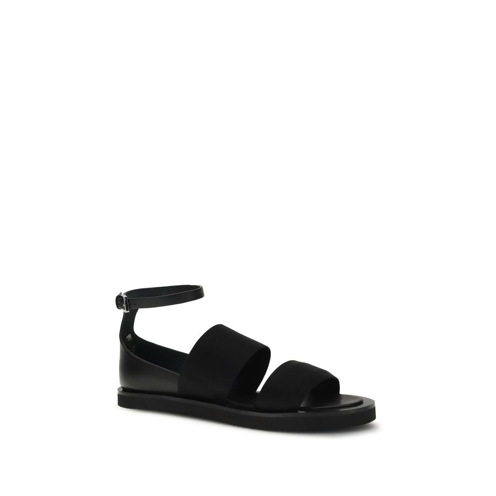 Calf Suede Flat Sandals