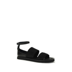 Calf Suede Flat Sandals