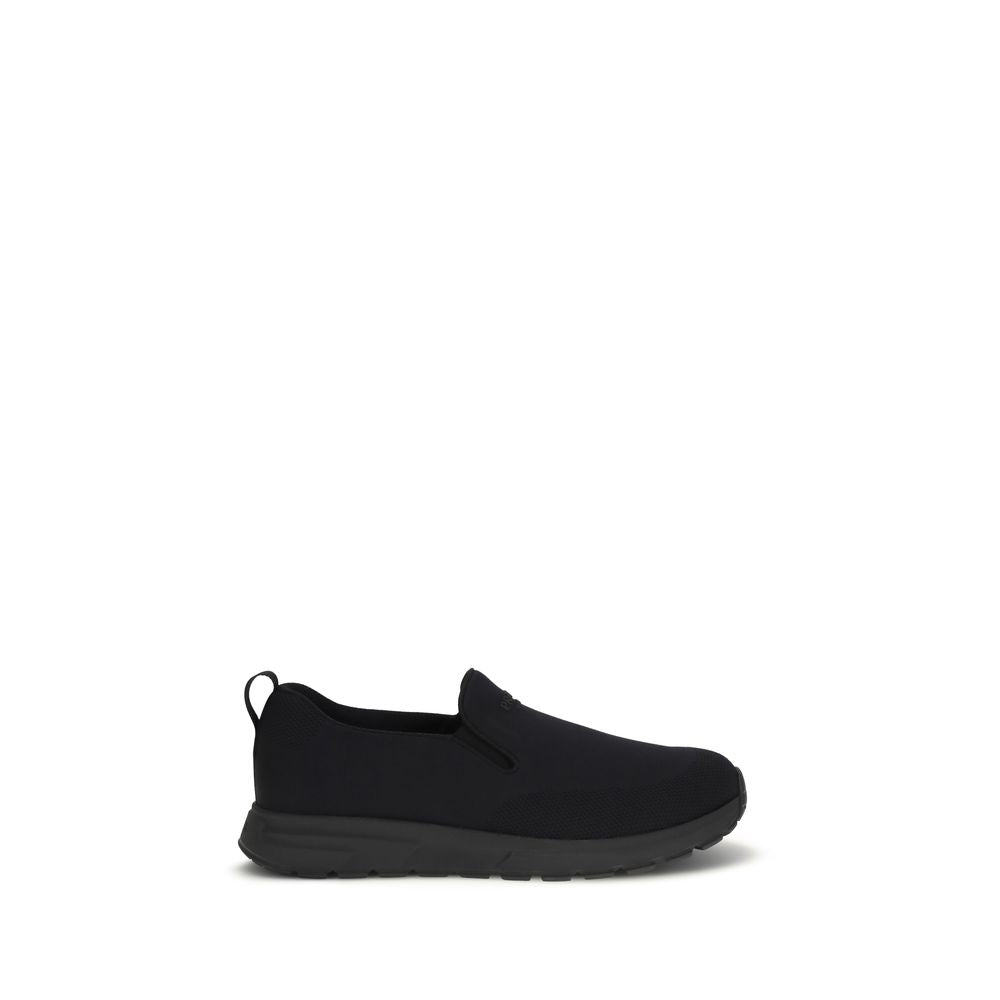 Black Jersey Slip-on Sneakers