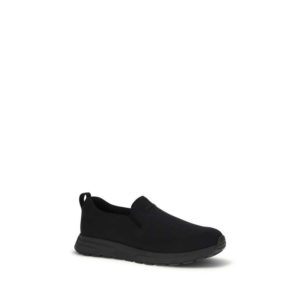 Black Jersey Slip-on Sneakers