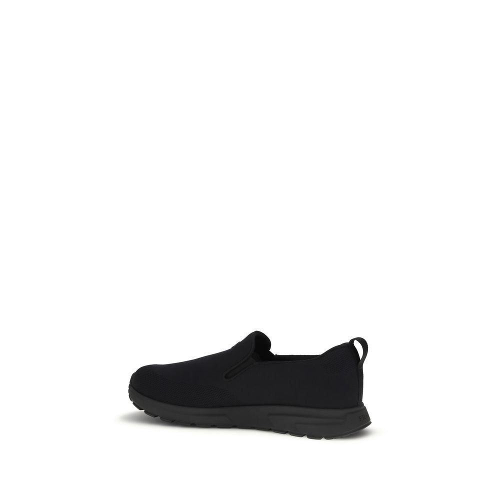 Black Jersey Slip-on Sneakers