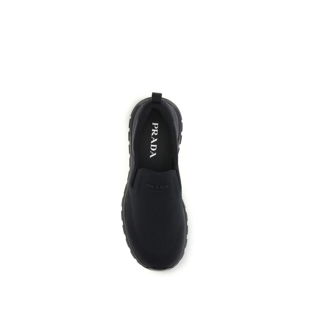 Black Jersey Slip-on Sneakers