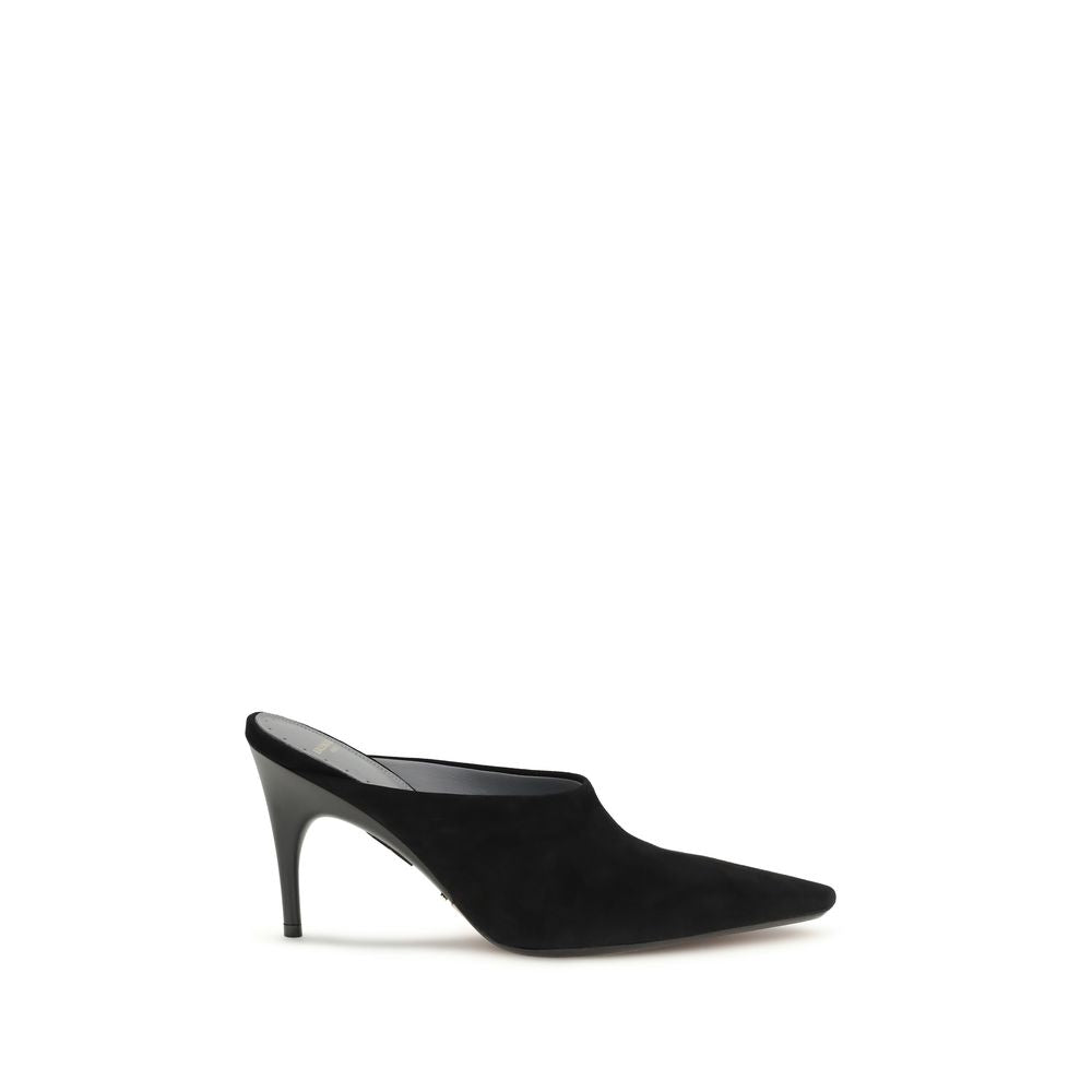 Black Duchesse Suede Mule pumps