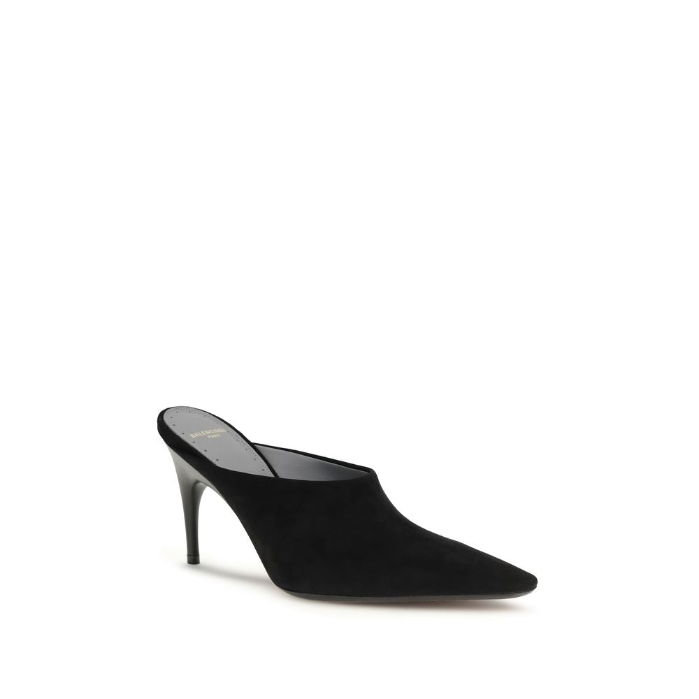 Black Duchesse Suede Mule pumps