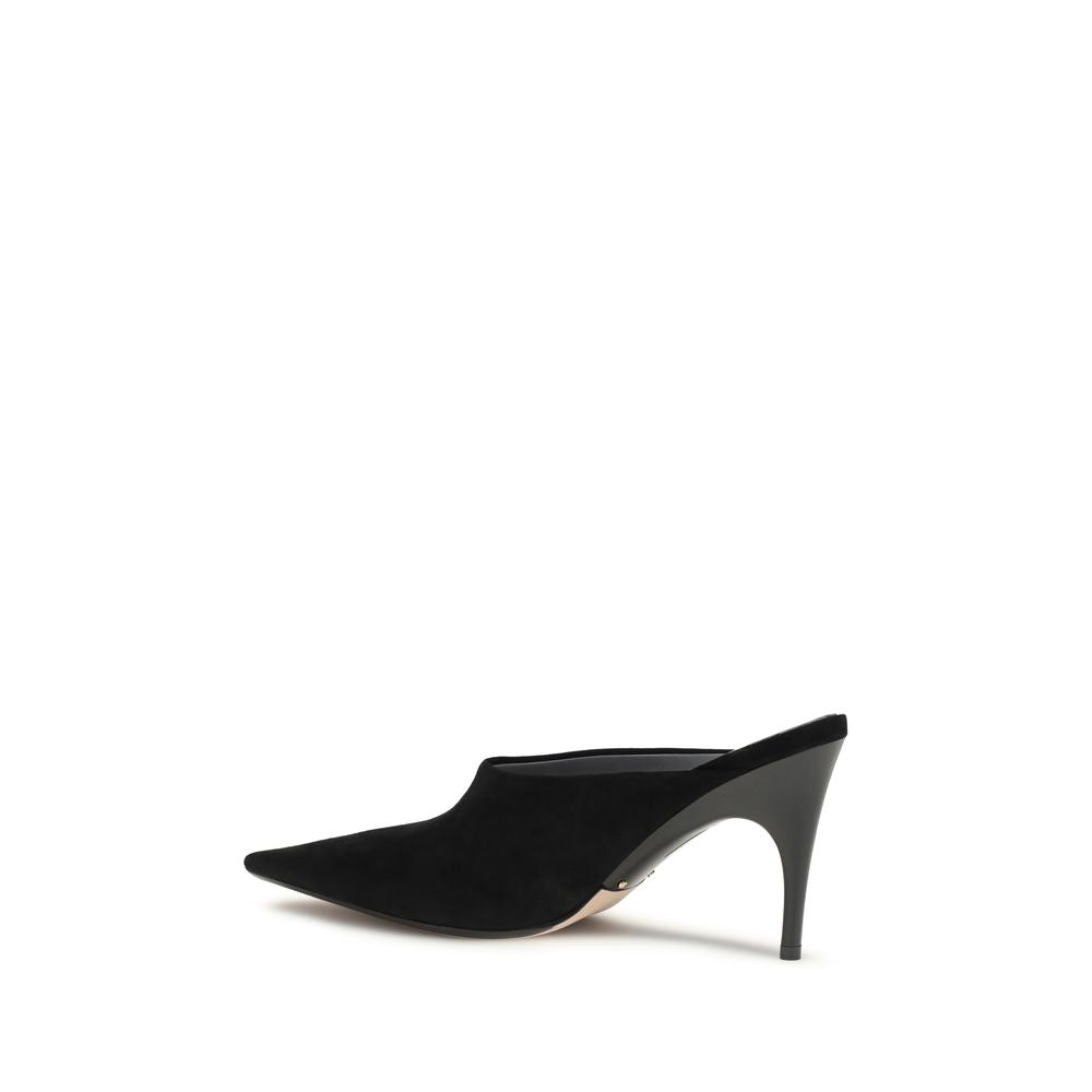 Black Duchesse Suede Mule pumps