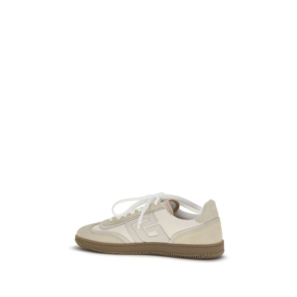 Beige Suede Swan Sneakers