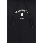 Black Cotton Hooded Sweatshirt