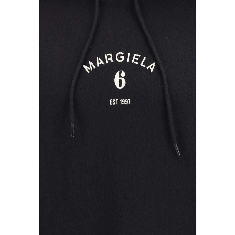 Black Cotton Hooded Sweatshirt