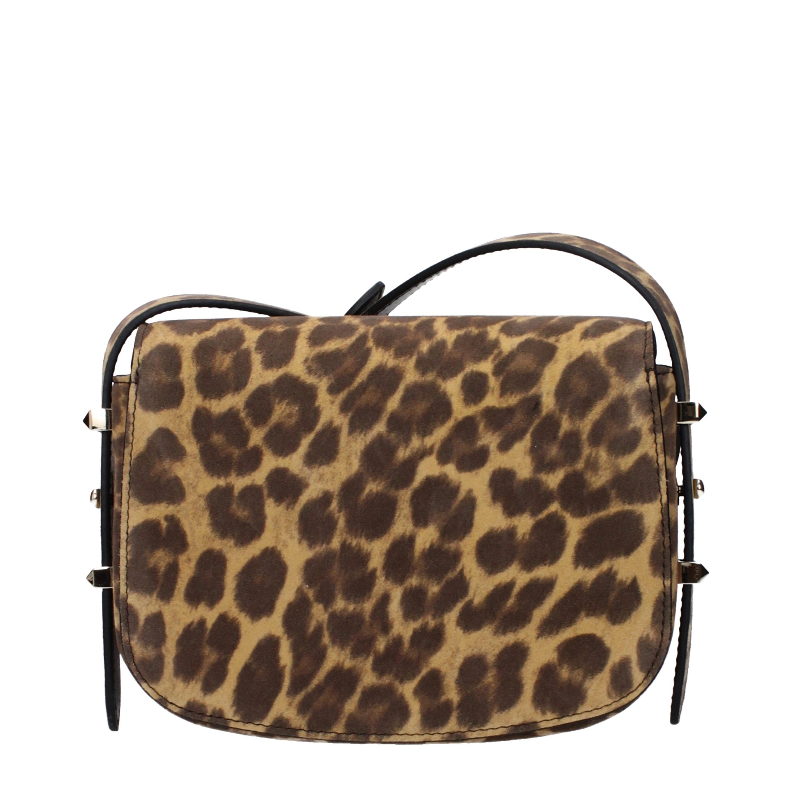 Brown Grained Leather Crossbody Bag