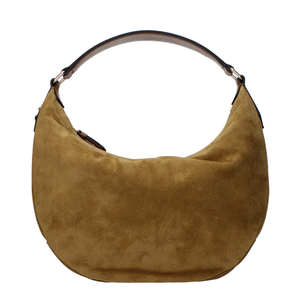 Suede Brown Leather Shoulder Bag