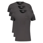 Black Cotton Crew Neck T-Shirt Tri-Pack