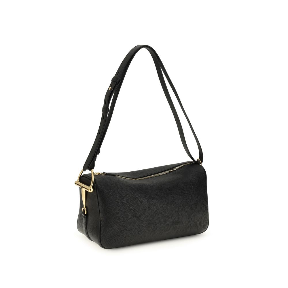 Half Horsebit Calfskin Shoulder Bag