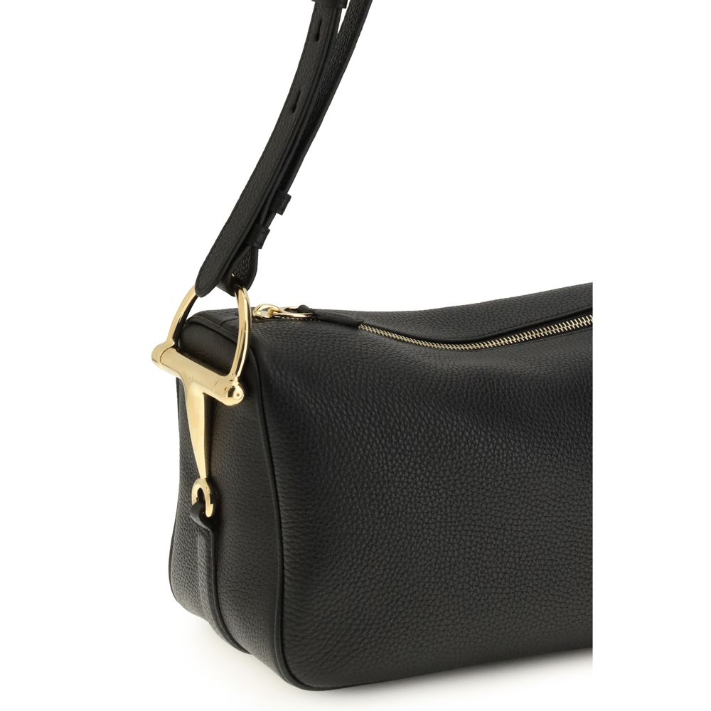 Half Horsebit Calfskin Shoulder Bag