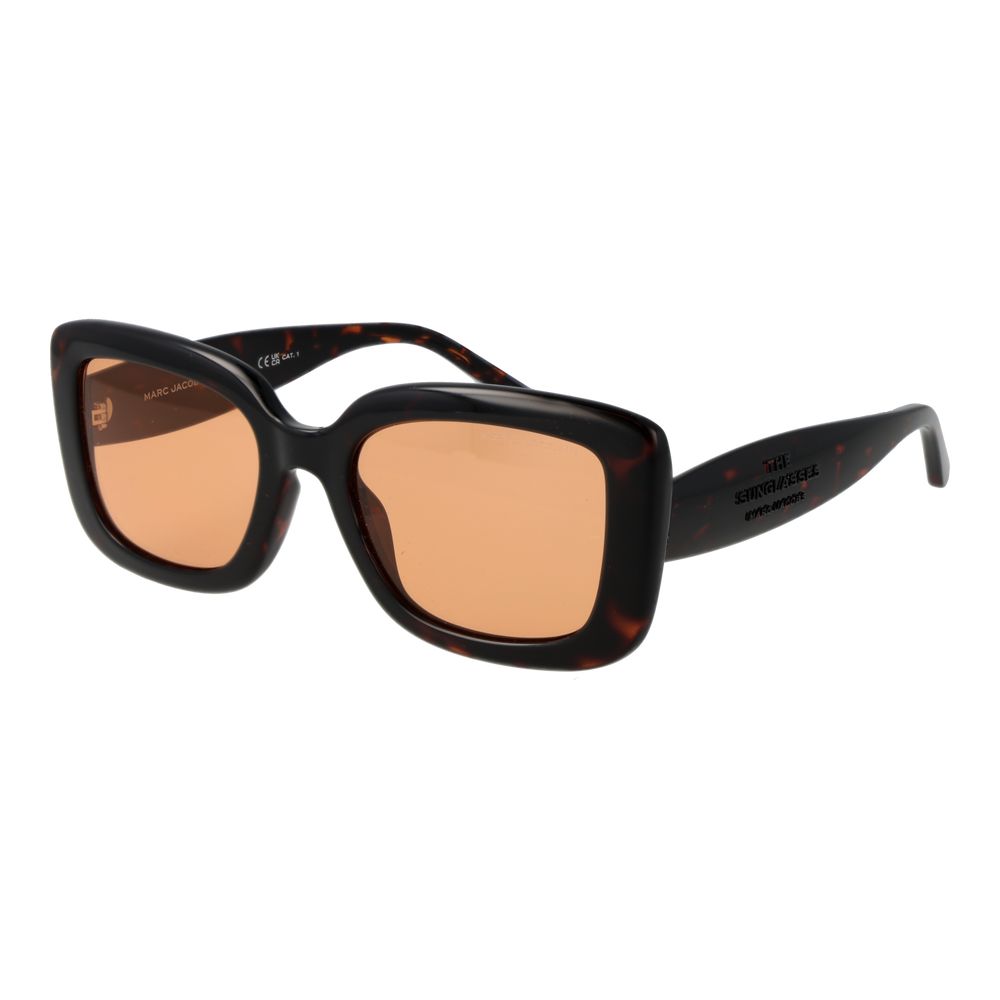 53mm Square Brown Plastic Sunglasses