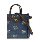 Small Antibes Embroidered Denim Handbag