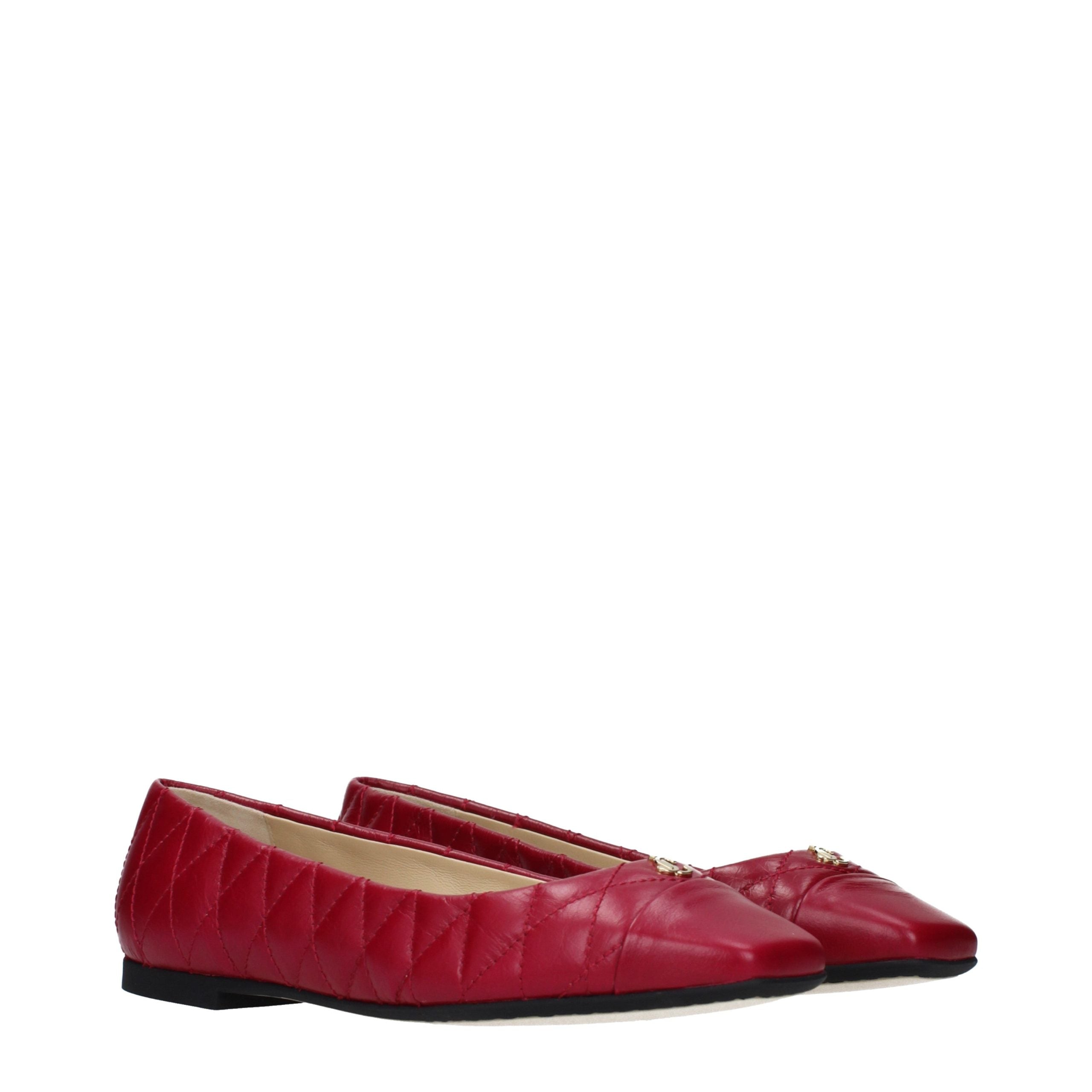 Fuchsia Leather Ballet Flats