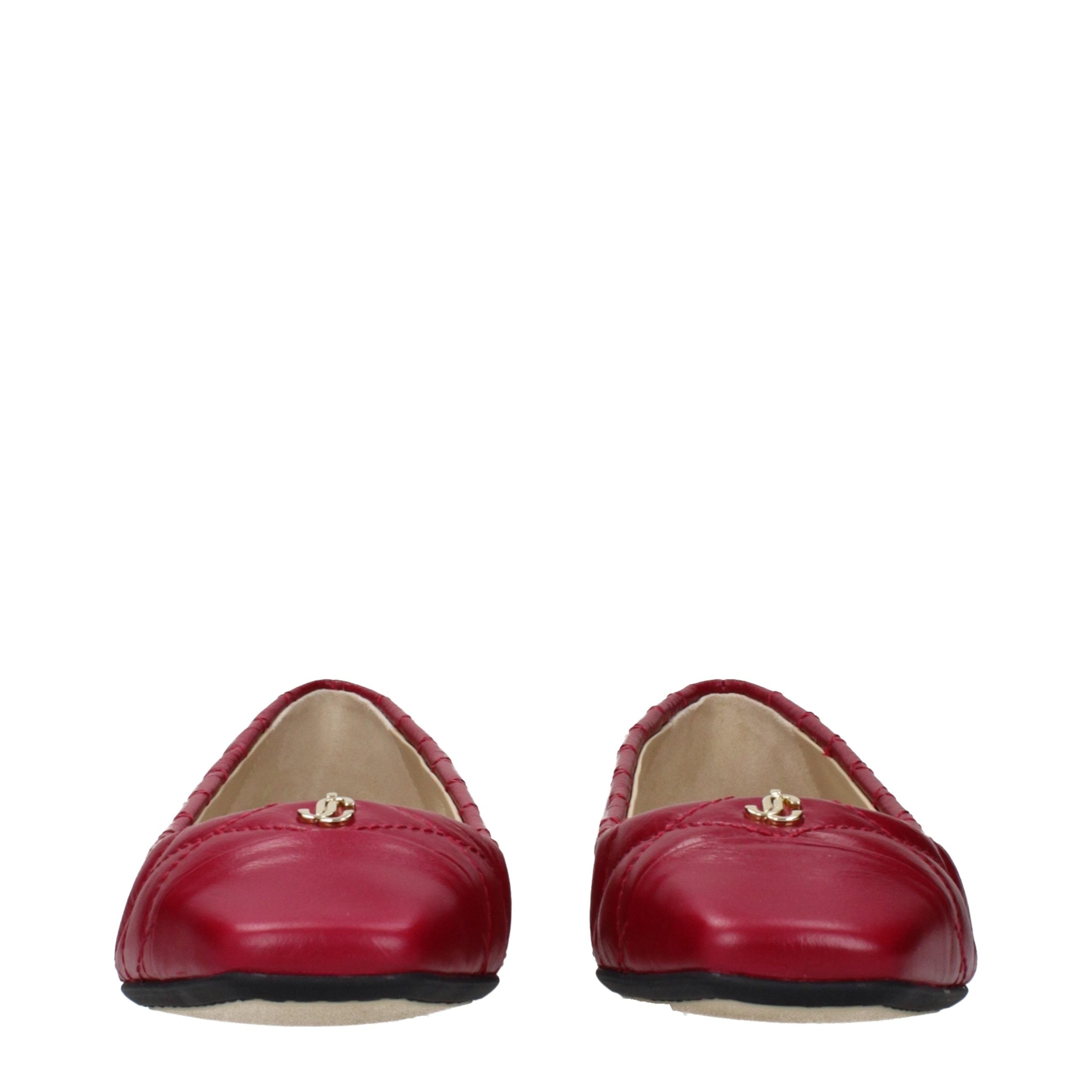 Fuchsia Leather Ballet Flats