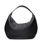 Black Grained Leather Shoulder Bag